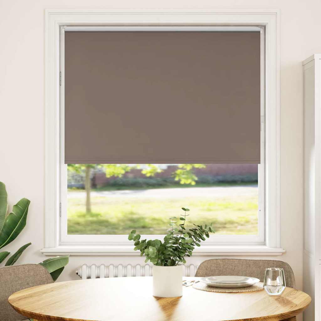 vidaXL Roller Blind Blackout Coffee 110x175 cm Fabric Width 105.7 cm Polyester 1
