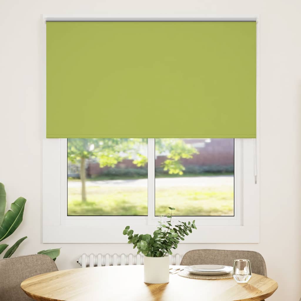 vidaXL Roller Blind Blackout Leaves Green 125x130 cm Fabric Width 121.6 cm Polyester 2