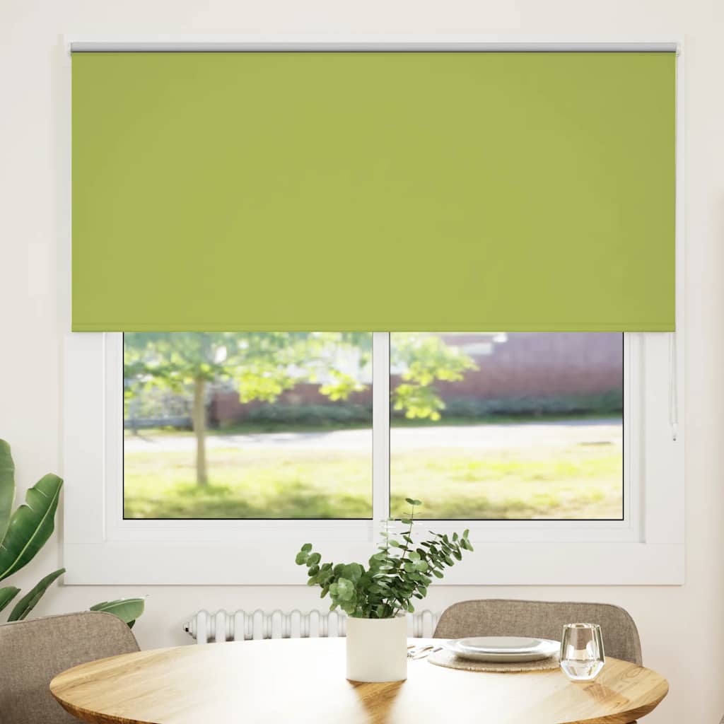 vidaXL Roller Blind Blackout Leaves Green 145x175 cm Fabric Width 141.6 cm Polyester 2