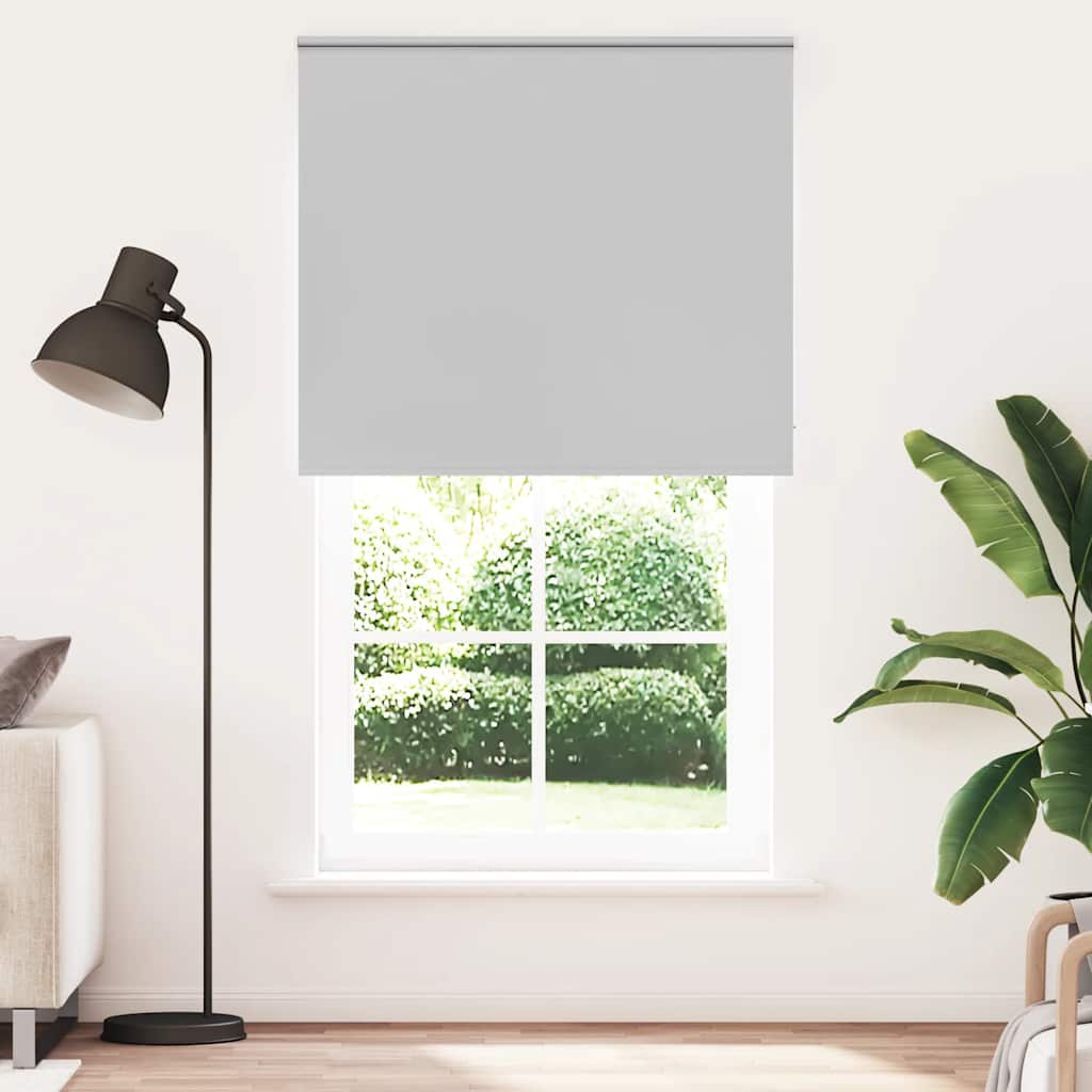 vidaXL Roller Blind Blackout Light Grey 120x210 cm Fabric Width 116.6 cm Polyester 2