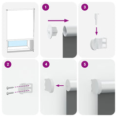vidaXL Roller Blind Blackout Light Grey 165x230 cm Fabric Width 161.6 cm Polyester 5