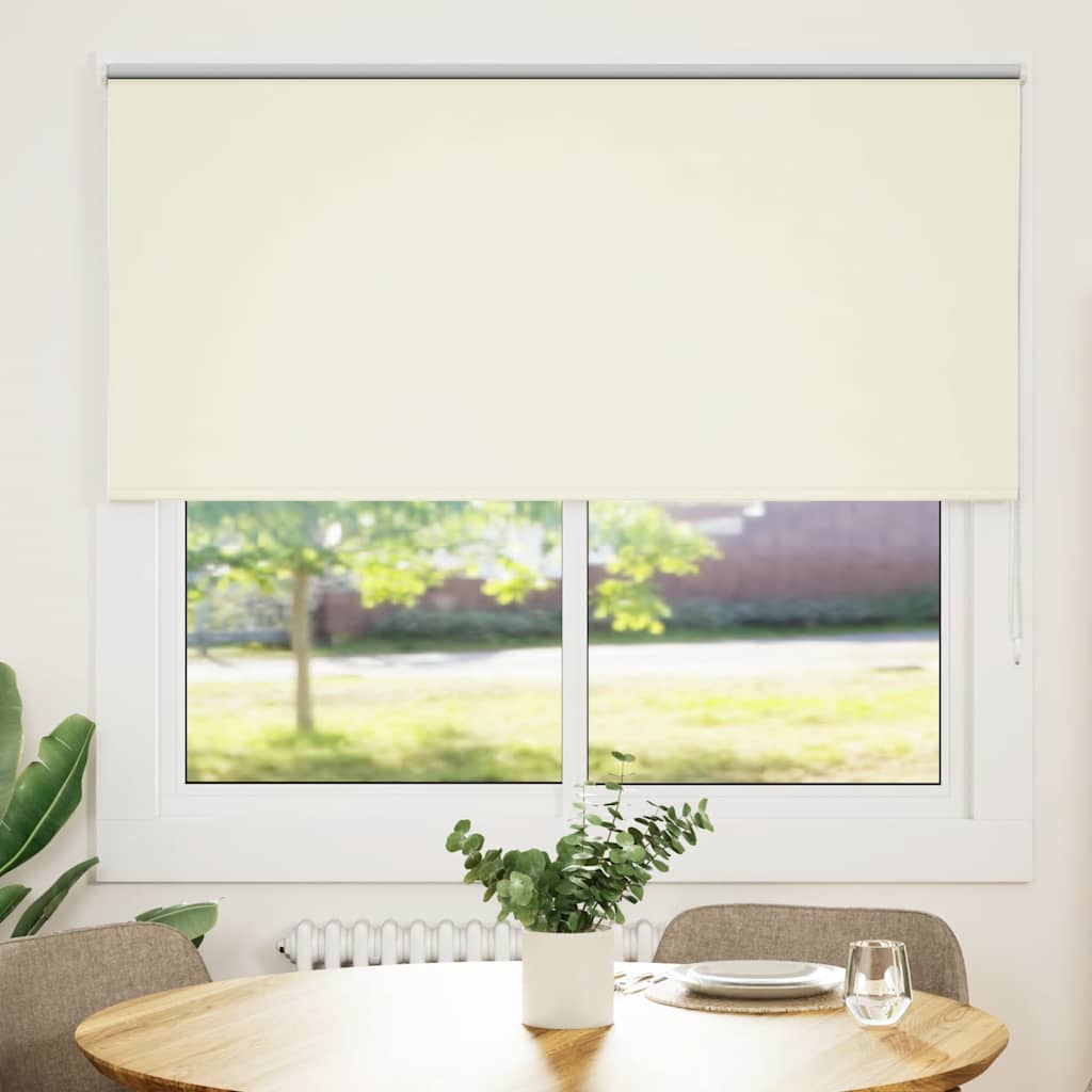 vidaXL Roller Blind Blackout Off White 145x150 cm Fabric Width 141.6 cm Polyester 2