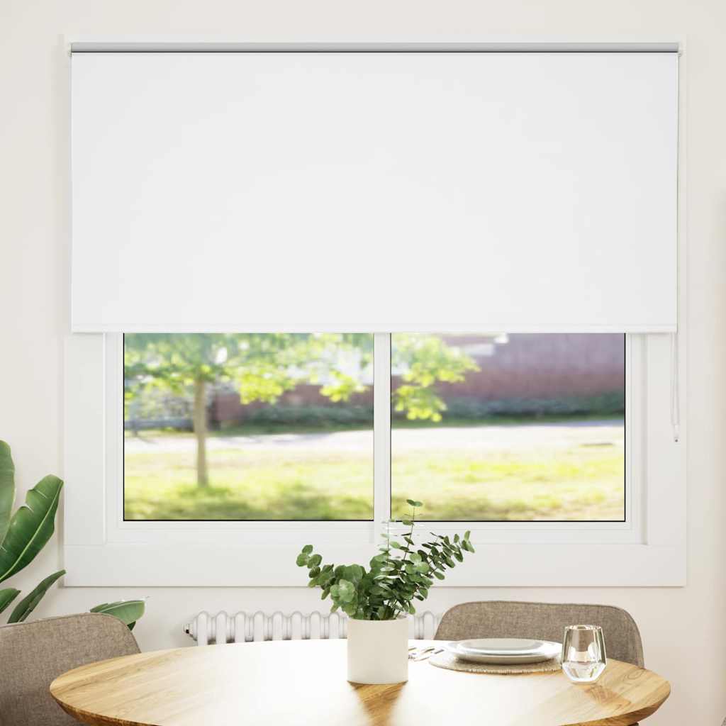 vidaXL Roller Blind Blackout White 150x130 cm Fabric Width 146.6 cm Polyester 2