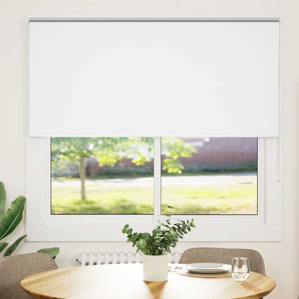 vidaXL Roller Blind Blackout White 155x130 cm Fabric Width 151.6 cm Polyester 2
