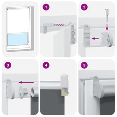 vidaXL Roller Blind Blackout White 165x210 cm Fabric Width 161.6 cm Polyester 5