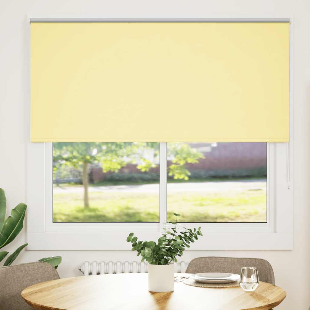 vidaXL Roller Blind Blackout Yellow 155x130 cm Fabric Width 151.6 cm Polyester 2