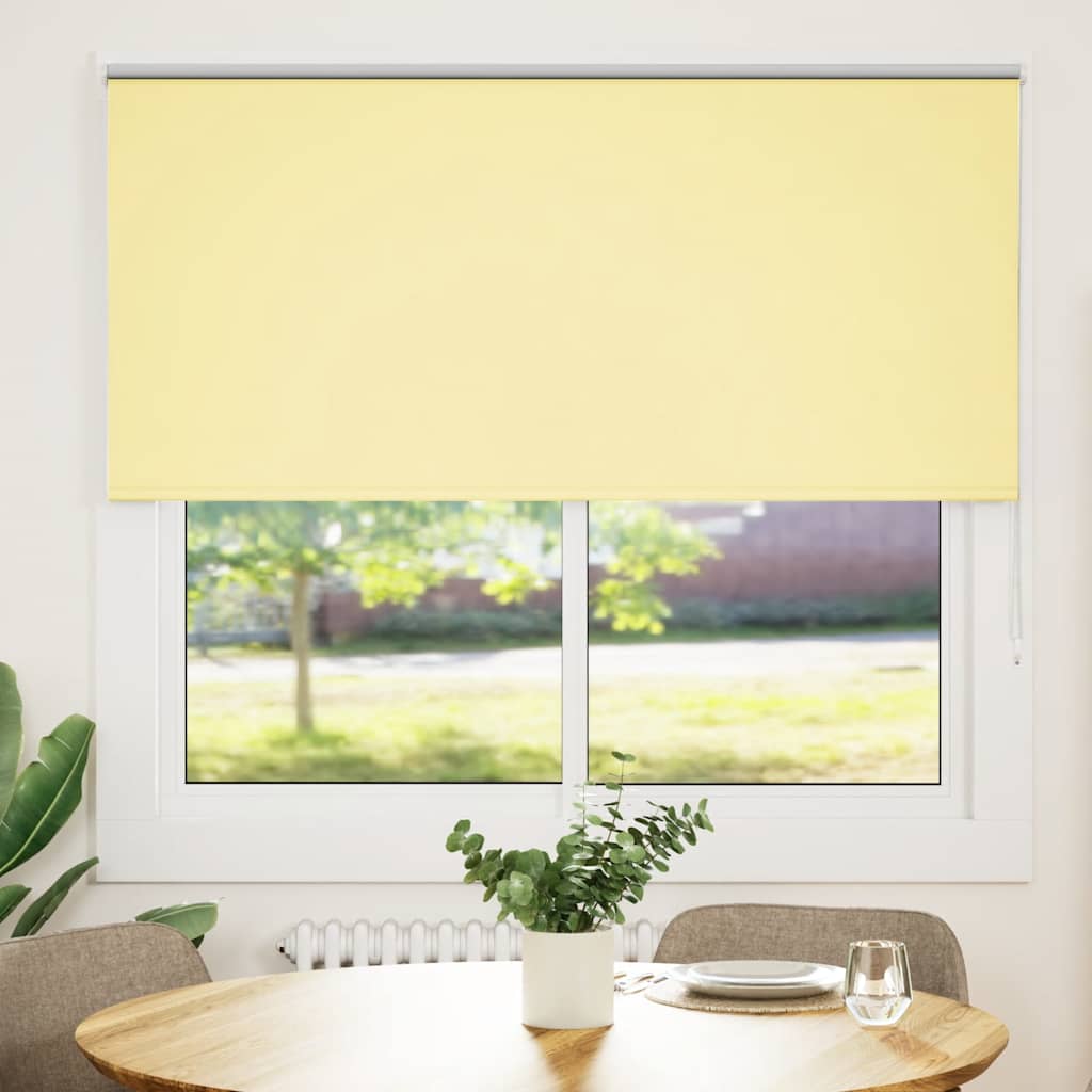 vidaXL Roller Blind Blackout Yellow 155x150 cm Fabric Width 151.6 cm Polyester 2