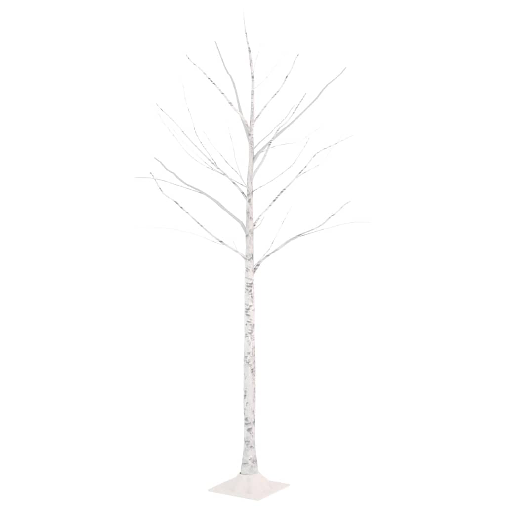 vidaXL Artificial Christmas Tree Warm White 72 LEDs 150 cm White Birch 2