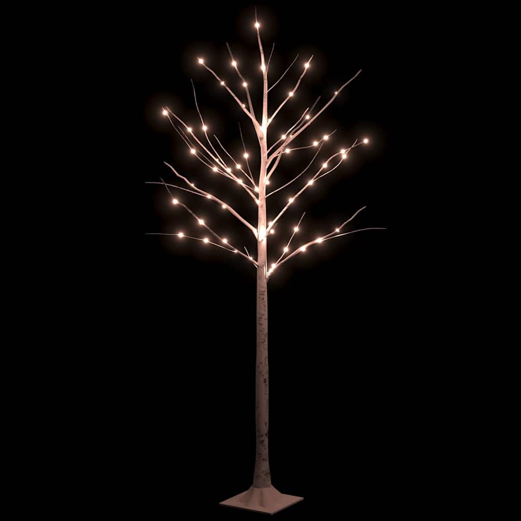 vidaXL Artificial Christmas Tree Warm White 72 LEDs 150 cm White Birch 3