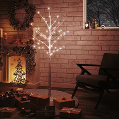 vidaXL Artificial Christmas Tree Warm White 72 LEDs 150 cm White Birch 1