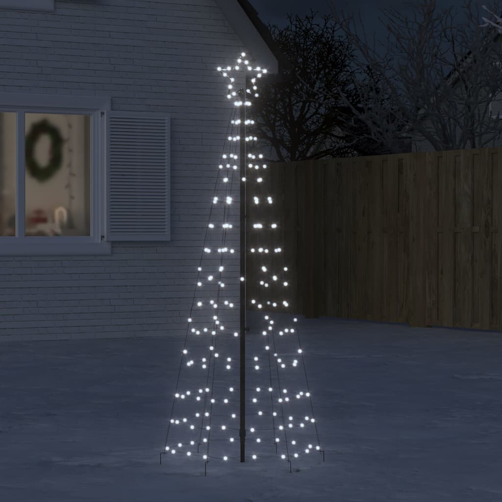 vidaXL LED Christmas Tree with Spikes 220 LEDs Cold White 180 cm 1