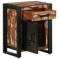 vidaXL Bedside Cabinet Multicolour 40x30x50 cm Solid Wood Reclaimed 3