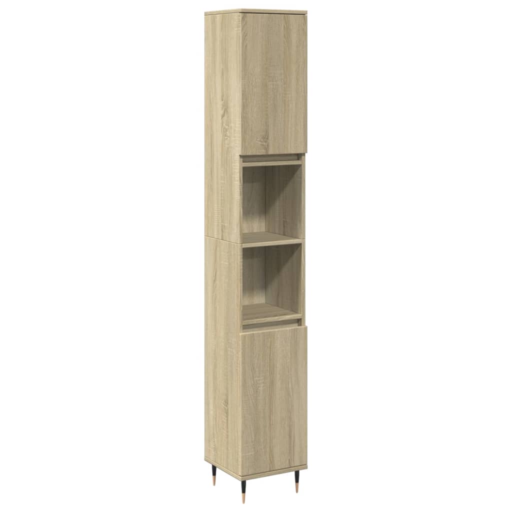 vidaXL 3 Piece Bathroom Furniture Set Sonoma Oak Engineered Wood 4