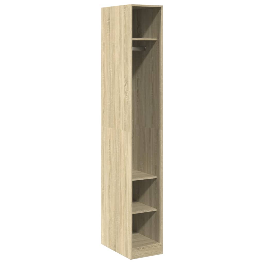 Wardrobe Engineered Wood 30 x 50 x 200 cm 3 Shelves Sonoma oak