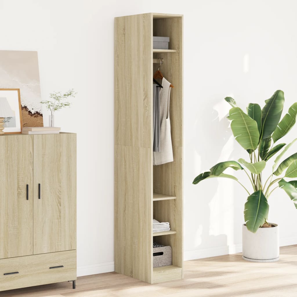 Wardrobe Engineered Wood 30 x 50 x 200 cm 3 Shelves Sonoma oak