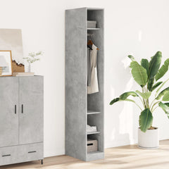 Wardrobe Engineered Wood 30 x 50 x 200 cm 3 Shelves Concrete grey