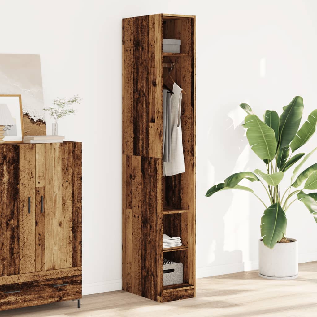 Wardrobe Engineered Wood 30 x 50 x 200 cm 3 Shelves Old wood