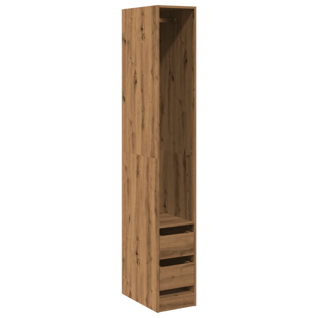 Wardrobe Engineered Wood 30 x 50 x 200 cm 2 Drawers Artisan oak