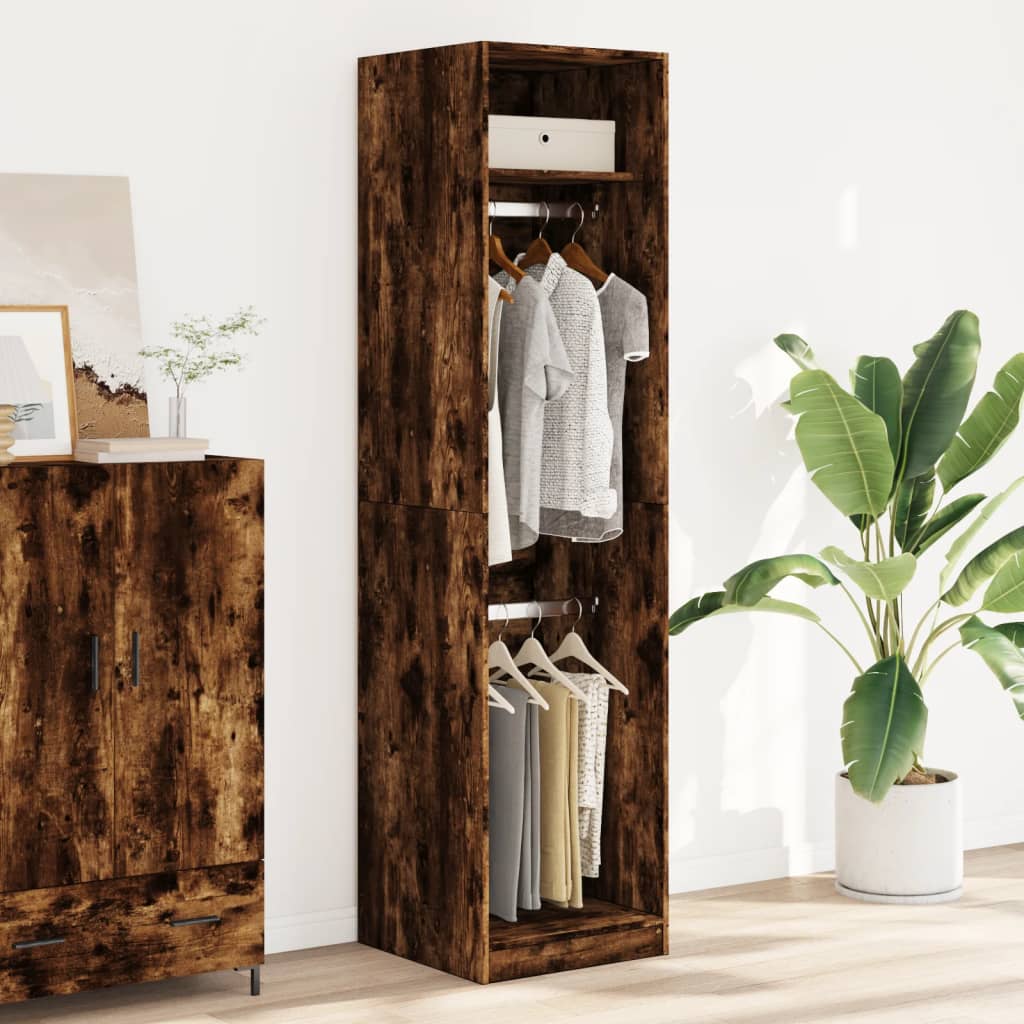 Wardrobe Engineered Wood 50 x 50 x 200 cm 1 Shelf Smoked oak