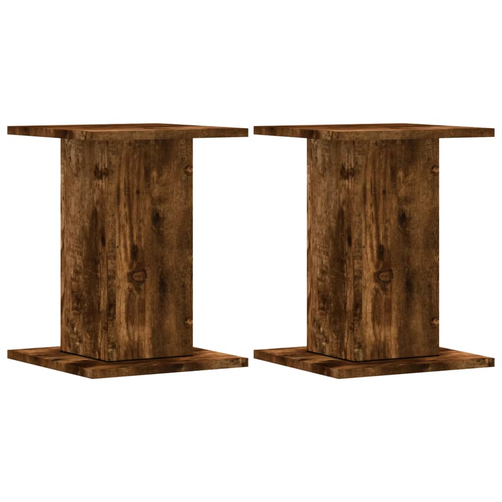 vidaXL Plant Stands 2 pcs Smoked Oak 30x30x40 cm Engineered Wood 2