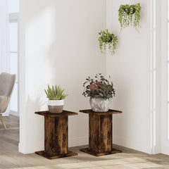 vidaXL Plant Stands 2 pcs Smoked Oak 30x30x40 cm Engineered Wood 3