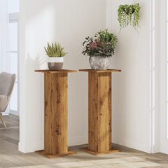 Plant Stands 2 pcs Engineered Wood 30 x 30 x 80 cm Oak
