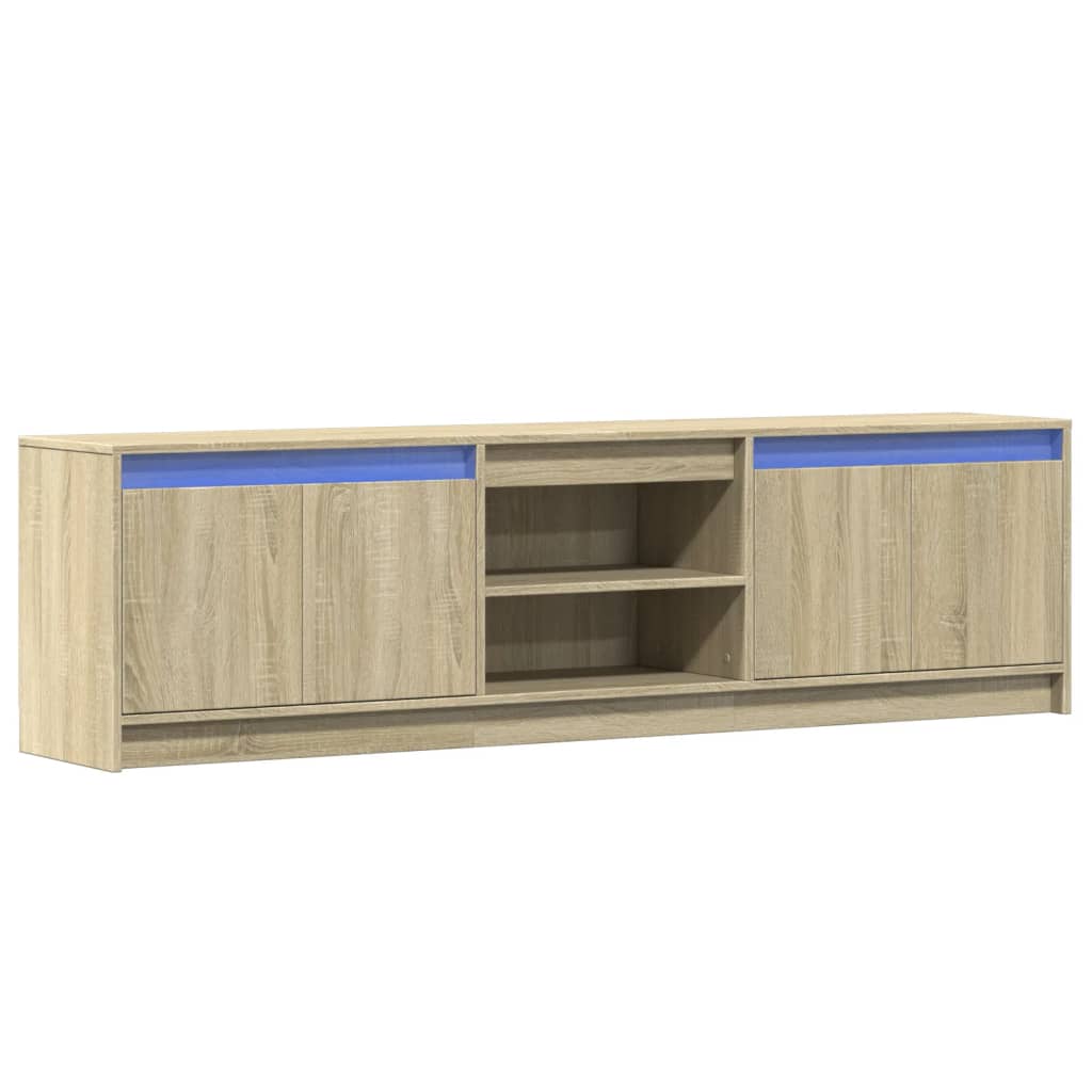 TV Cabinet with LED 180x34x50 cm Engineered Wood Sonoma oak