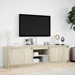 TV Cabinet with LED 180x34x50 cm Engineered Wood Sonoma oak