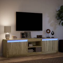 TV Cabinet with LED 180x34x50 cm Engineered Wood Sonoma oak