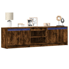 TV Cabinet with LED 180x34x50 cm Engineered Wood Smoked oak
