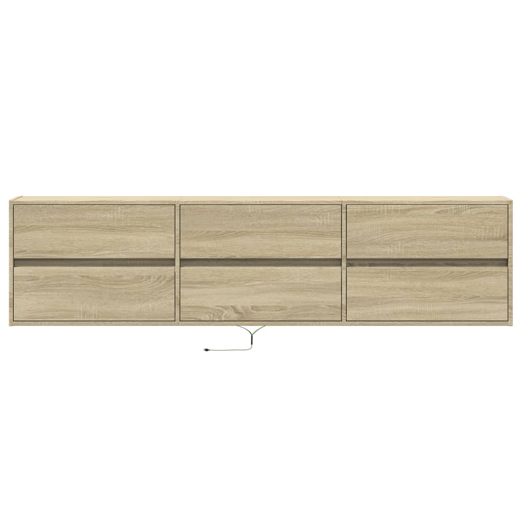 TV Wall Cabinet with LED 180x31x45 cm Sonoma oak