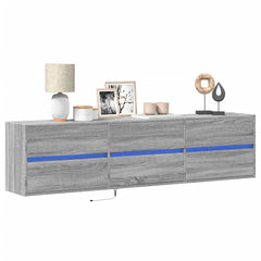 TV Wall Cabinet with LED 180x31x45 cm Grey sonoma