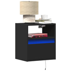 vidaXL Wall-mounted Bedside Cabinets with LED Lights