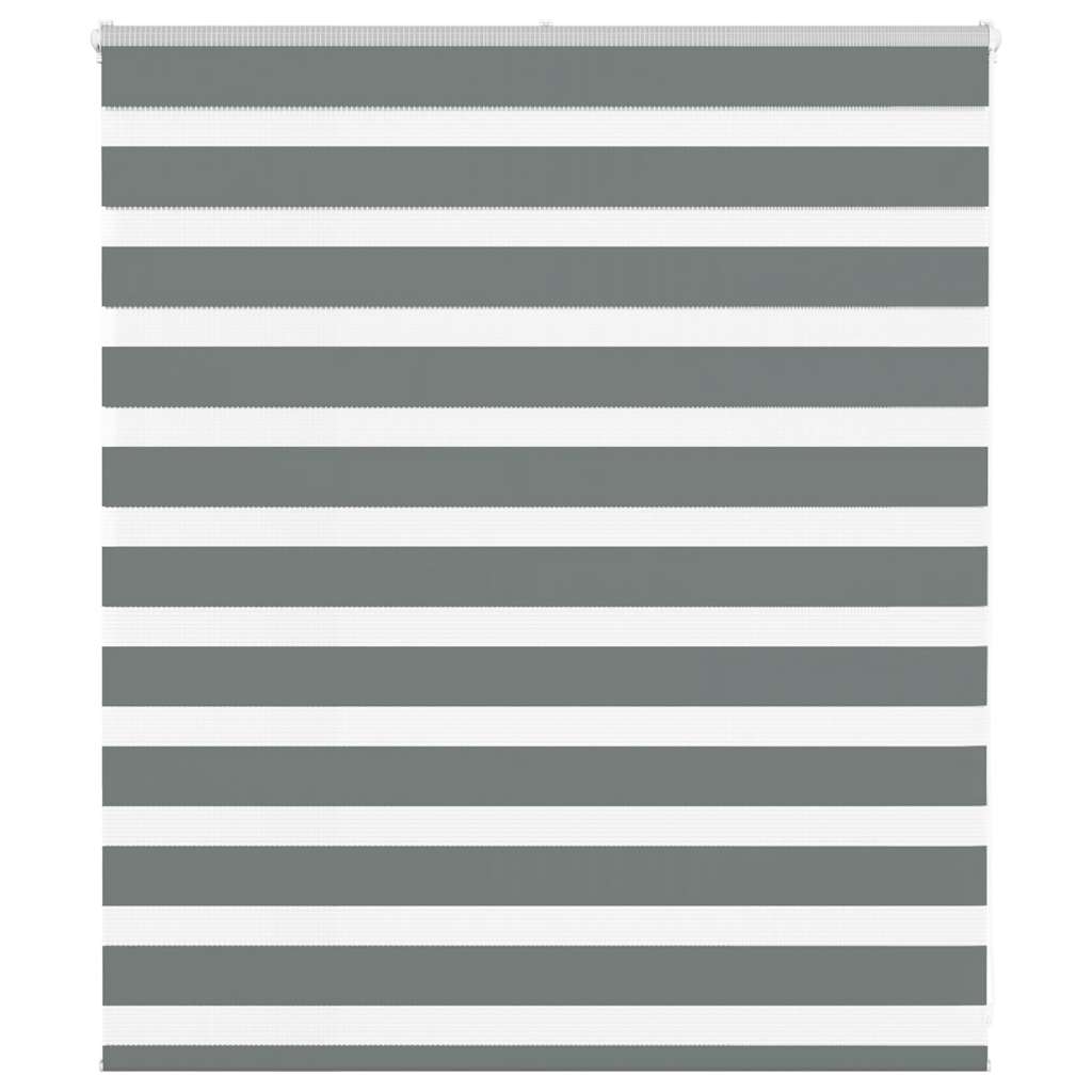 vidaXL Zebra Blind Dark Grey 125x100 cm Fabric Width 120.9 cm Polyester 1