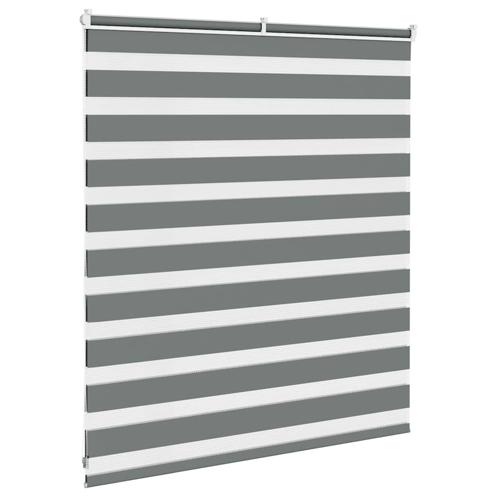 vidaXL Zebra Blind Dark Grey 125x100 cm Fabric Width 120.9 cm Polyester 4