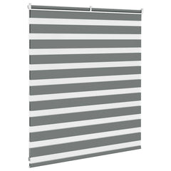 vidaXL Zebra Blind Dark Grey 125x100 cm Fabric Width 120.9 cm Polyester 4