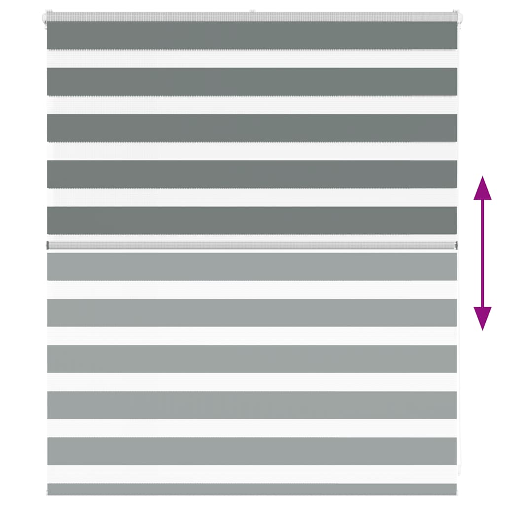 vidaXL Zebra Blind Dark Grey 125x100 cm Fabric Width 120.9 cm Polyester 5