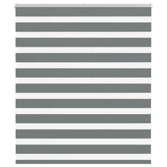 vidaXL Zebra Blind Dark Grey 130x100 cm Fabric Width 125.9 cm Polyester 1