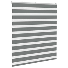 vidaXL Zebra Blind Dark Grey 130x100 cm Fabric Width 125.9 cm Polyester 3