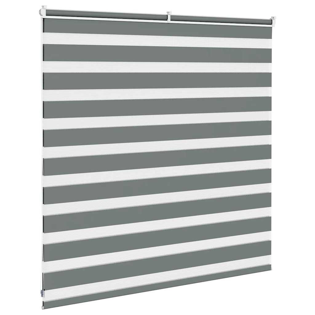 vidaXL Zebra Blind Dark Grey 140x100 cm Fabric Width 135.9 cm Polyester 4