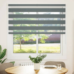 vidaXL Zebra Blind Dark Grey 145x100 cm Fabric Width 140.9 cm Polyester 2