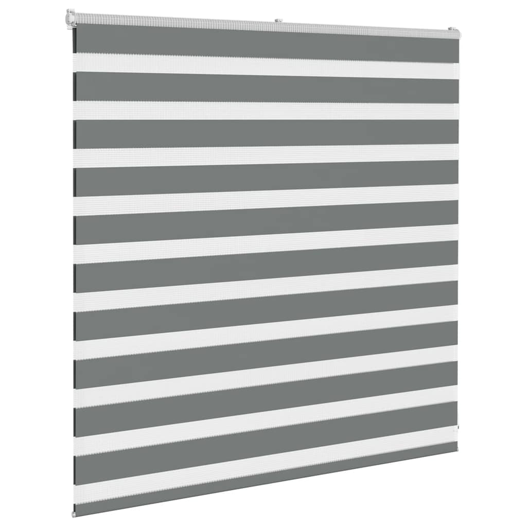 vidaXL Zebra Blind Dark Grey 145x100 cm Fabric Width 140.9 cm Polyester 3