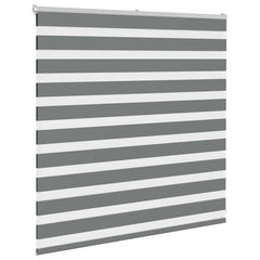 vidaXL Zebra Blind Dark Grey 145x100 cm Fabric Width 140.9 cm Polyester 3
