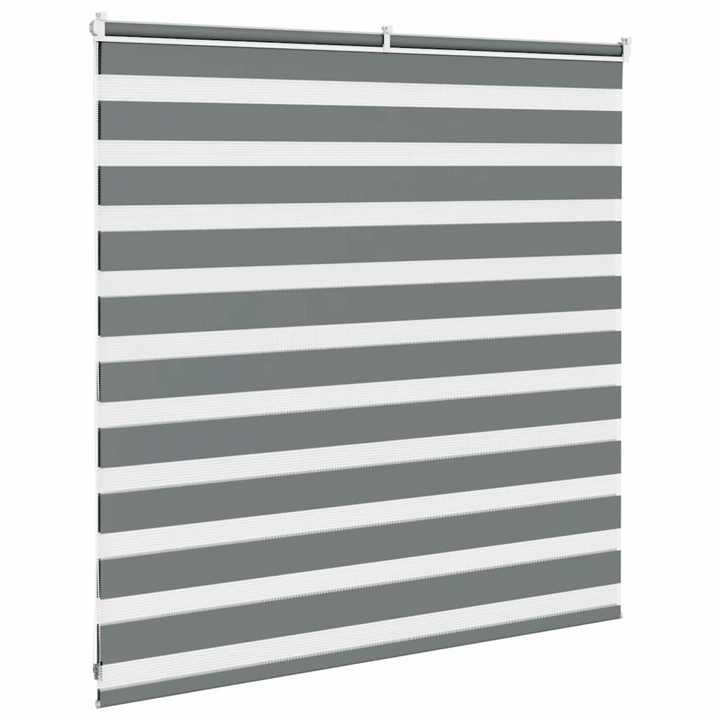 vidaXL Zebra Blind Dark Grey 145x100 cm Fabric Width 140.9 cm Polyester 4