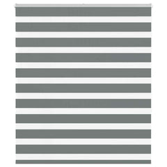vidaXL Zebra Blind Dark Grey 120x150 cm Fabric Width 115.9 cm Polyester 1