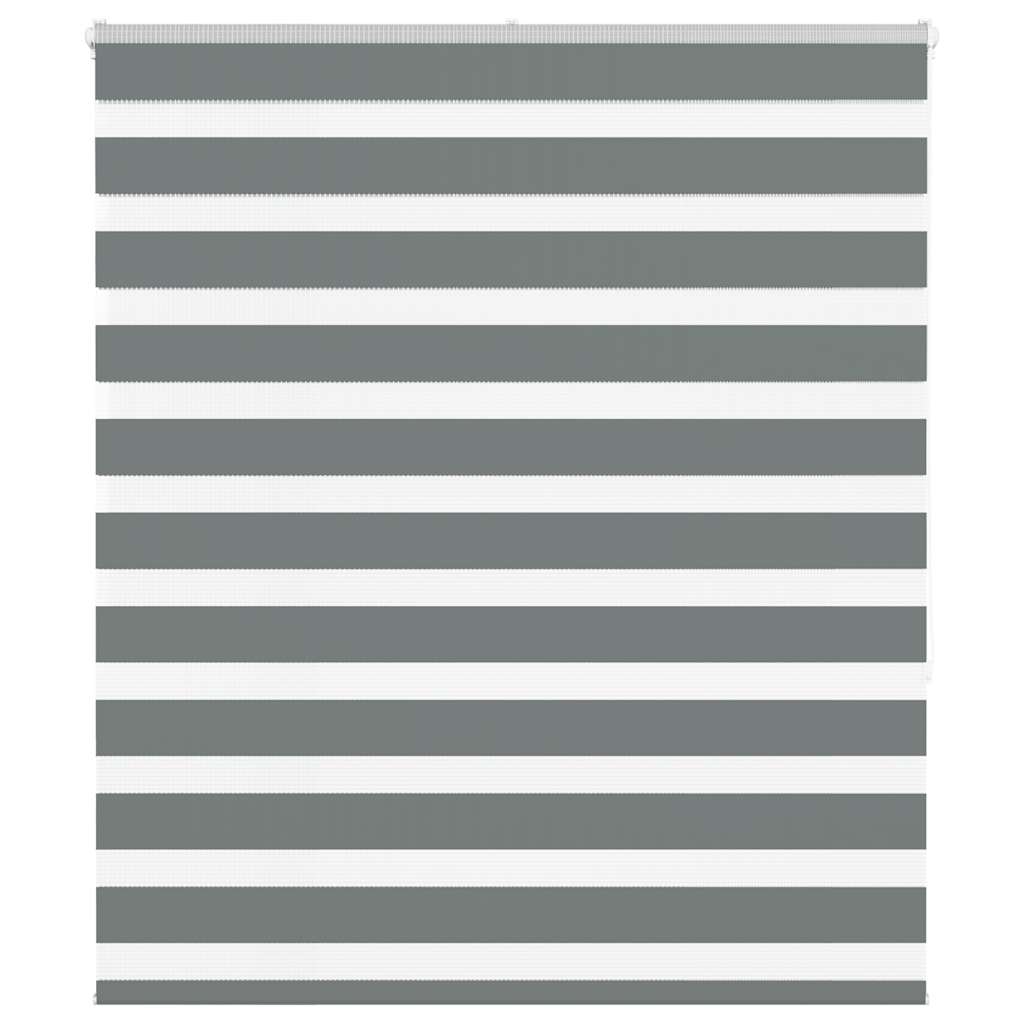 vidaXL Zebra Blind Dark Grey 125x150 cm Fabric Width 120.9 cm Polyester 1