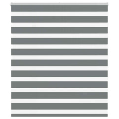 vidaXL Zebra Blind Dark Grey 125x150 cm Fabric Width 120.9 cm Polyester 1