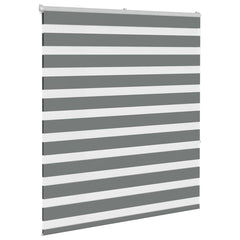 vidaXL Zebra Blind Dark Grey 125x150 cm Fabric Width 120.9 cm Polyester 3