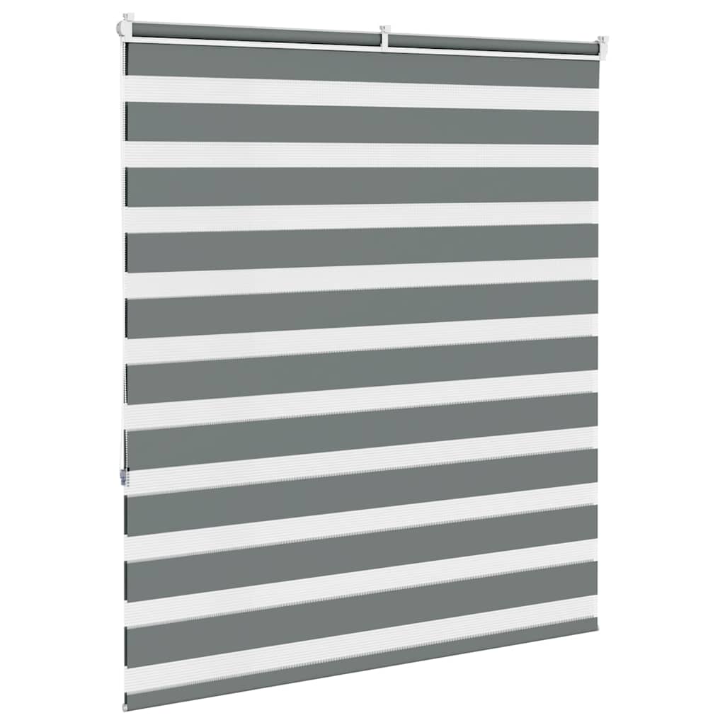 vidaXL Zebra Blind Dark Grey 125x150 cm Fabric Width 120.9 cm Polyester 4