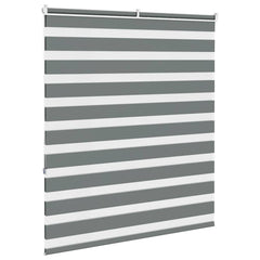 vidaXL Zebra Blind Dark Grey 125x150 cm Fabric Width 120.9 cm Polyester 4